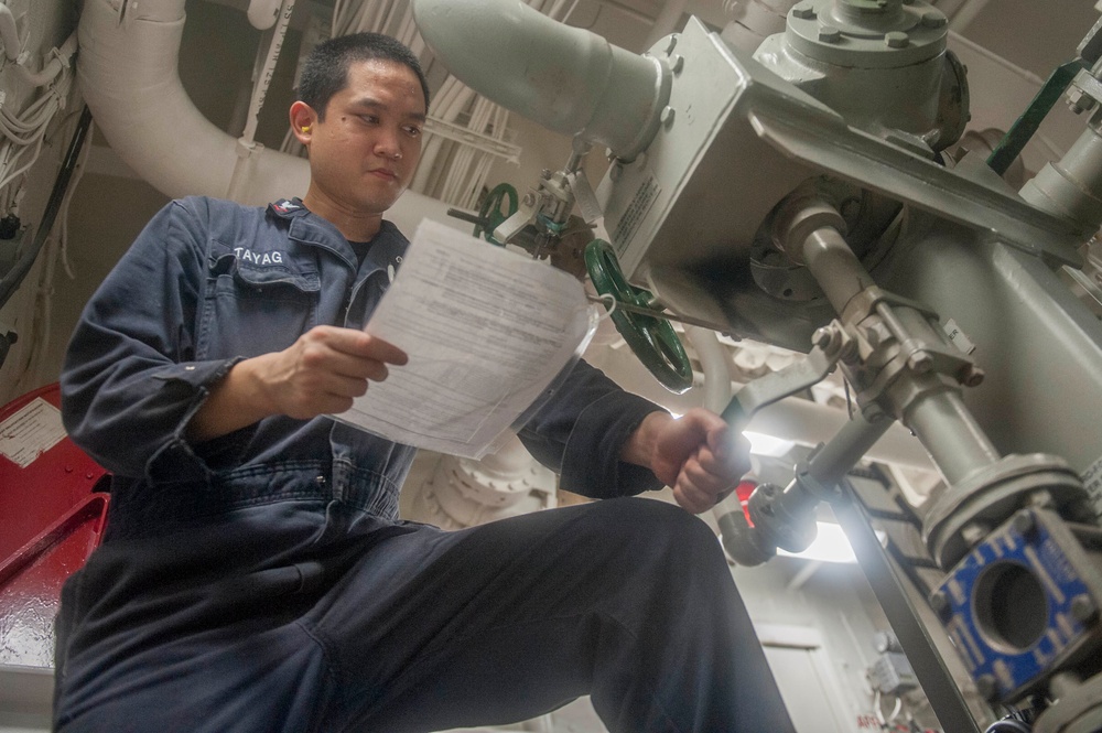 USS America Sailors conduct maintenance