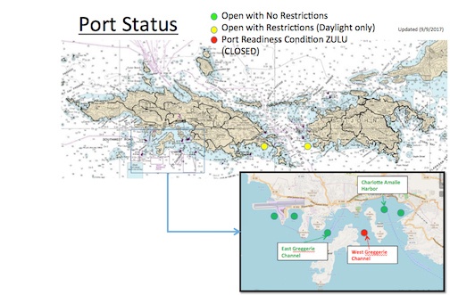 Port openings around Puerto Rico, U.S. Virgin Islands post Hurricane Irma