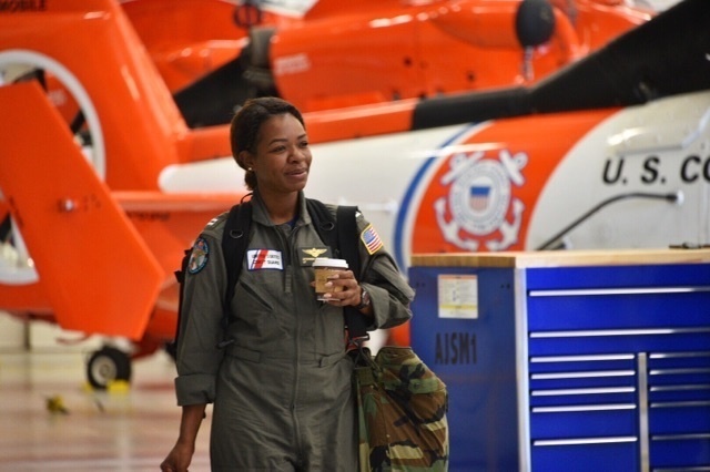 Coast Guard aircrews pre stage aircraft in Mobile, Alabama, in preparation for Hurricane Irma response