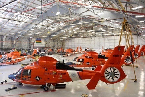 Coast Guard aircrews pre stage aircraft in Mobile, Alabama, in preparation for Hurricane Irma response