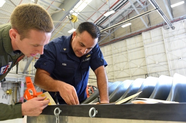 Coast Guard aircrews pre stage aircraft in Mobile, Alabama, in preparation for Hurricane Irma response