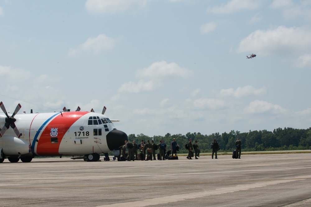 Coast Guard Air Station Clearwater crew, aircraft arrive in New Orleans in preparation for Hurricane Irma