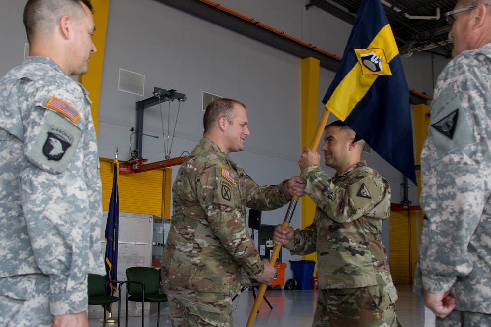 Brigade Commander Passes Guidon to Battalion Commander
