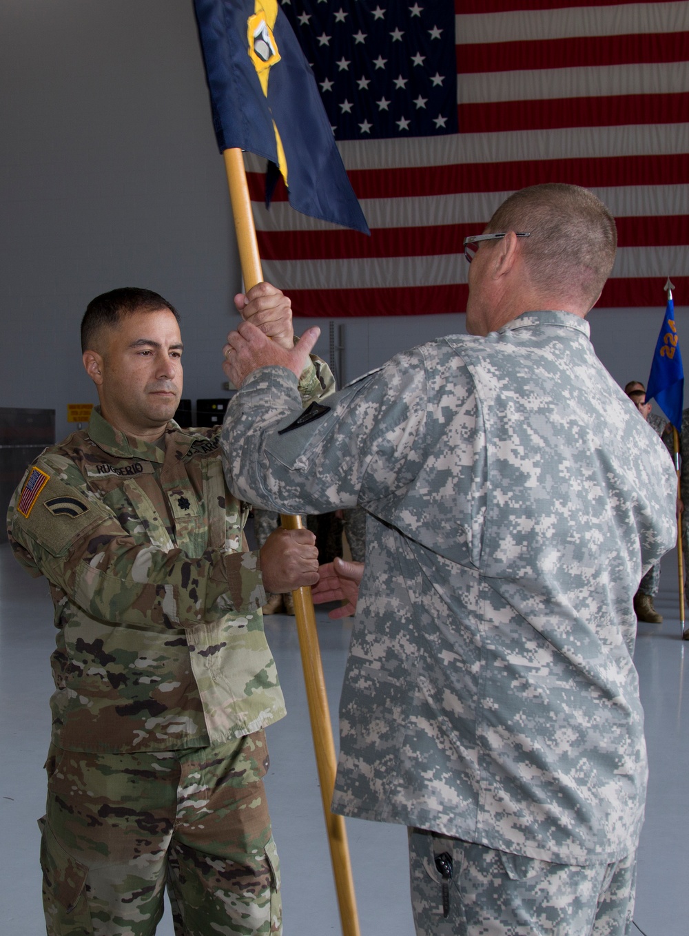 Commander Passes Guidon to Sergeant Major