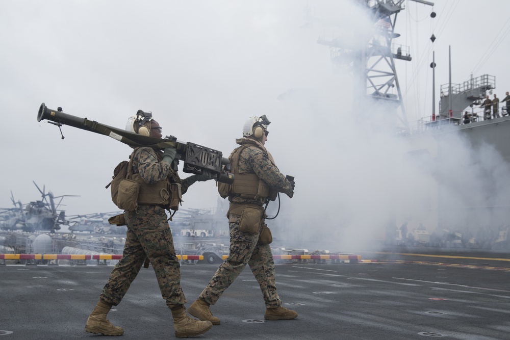 31st MEU LAAD gunners fire simulation rounds