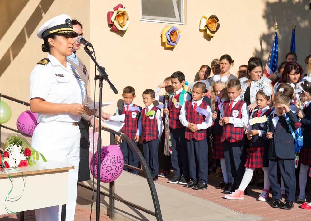 NSF Deveselu Sailors Attend Opening of Deveselu Elementary School