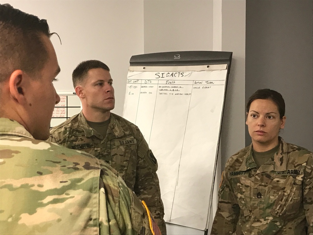 Florida Guard Infantry Battalion Discuss Shelter Operations for Hurricane Irma