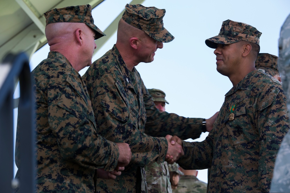 U.S. Marines with SPMAGTF-SC recognized for heroic efforts