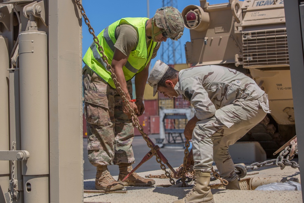 Equipment arrives for Exercise Bright Star 2017