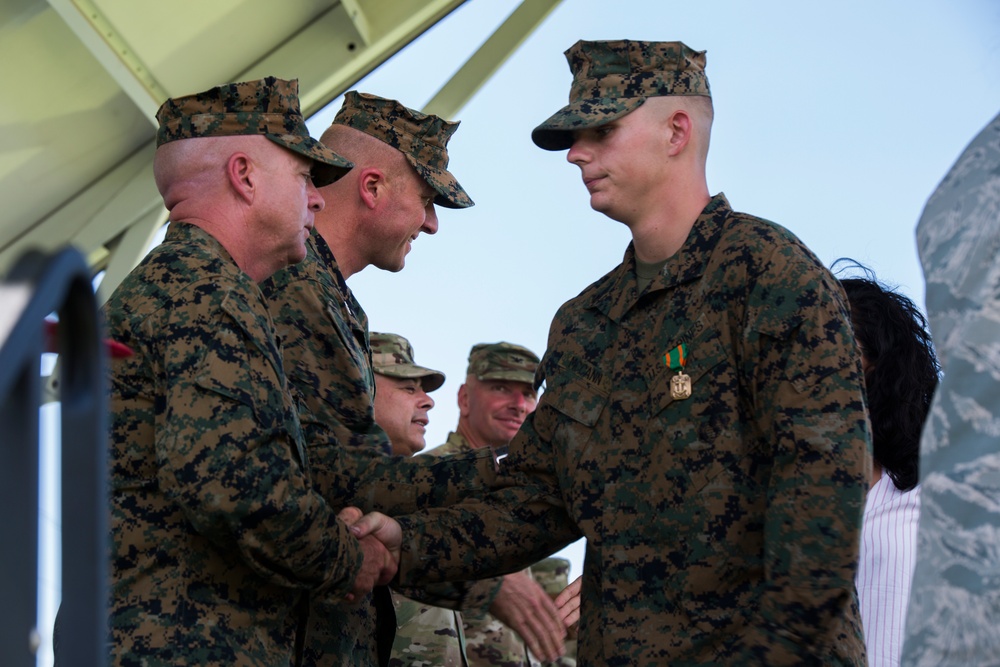 U.S. Marines with SPMAGTF-SC recognized for heroic efforts