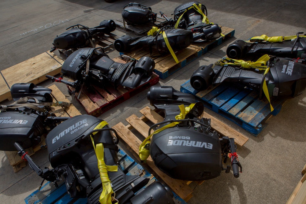 Marines with 3rd Force Reconnaissance Company prepare for relief efforts in the aftermath of Hurricane Irma