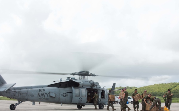 BLT 2/6 loads food and water for Hurricane Irma disaster relief