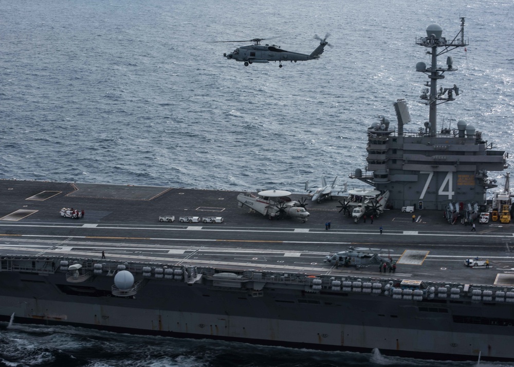 Stennis Conducts Helicopter Operations