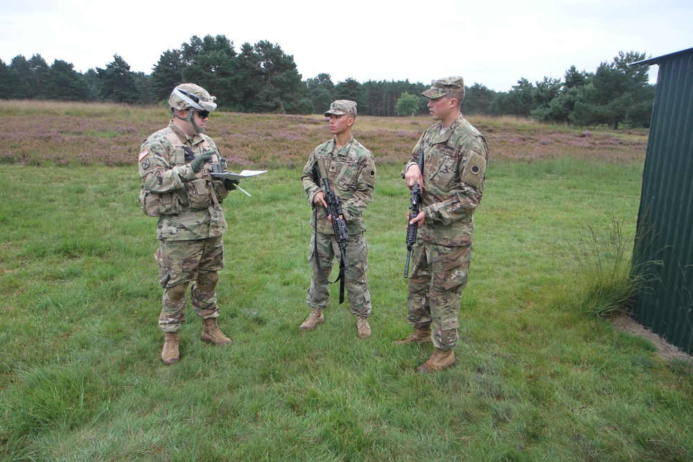 On Sept. 12, 2017 Soldiers of C Company, 1st Battalion, 125th Infantry Regiment receive primary marksmanship instruction and make preparations in advance of shooting on the zero range at Sennelager Training Area, Germany.