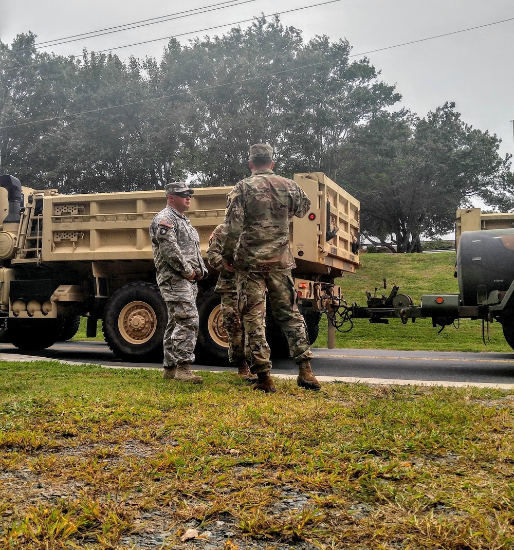 North Carolina Army National Guard stages in advance of Hurricane Irma