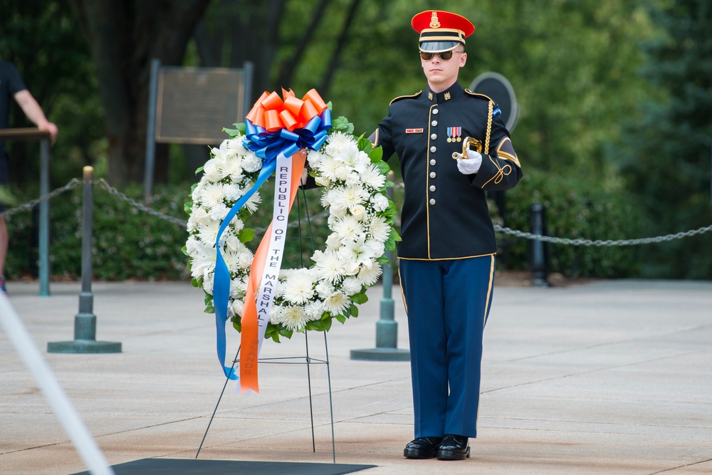 President of the Republic of the Marshall Islands, H.E. Hilda C. Heine, Participates in a Public Wreath-Laying Ceremony at Arlington National Cemetery