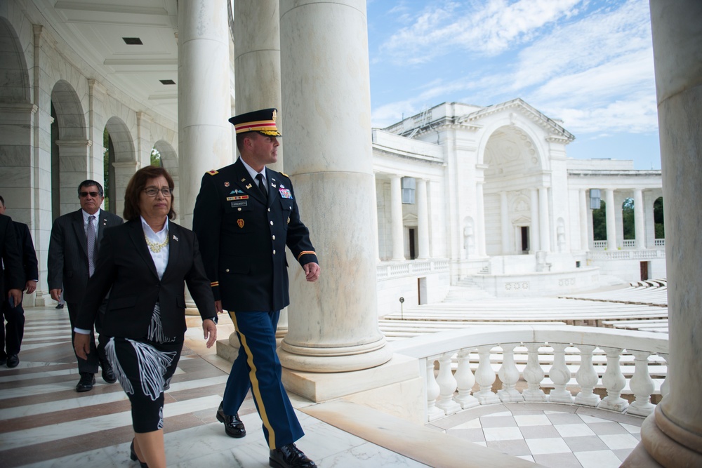 President of the Republic of the Marshall Islands, H.E. Hilda C. Heine, Participates in a Public Wreath-Laying Ceremony at Arlington National Cemetery