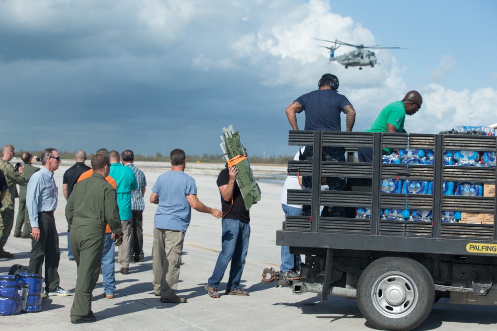 Marines and Sailors bring relief supplies to NAS Key West