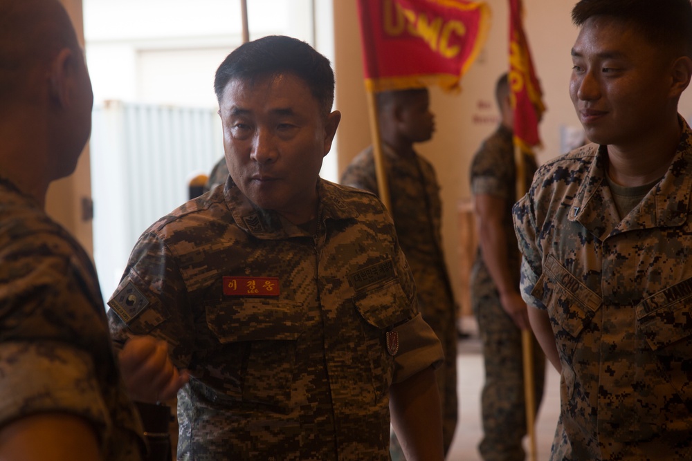 Republic of Korea Marine Corps Sgt. Maj. Lee visits Camp Kinser, Okinawa