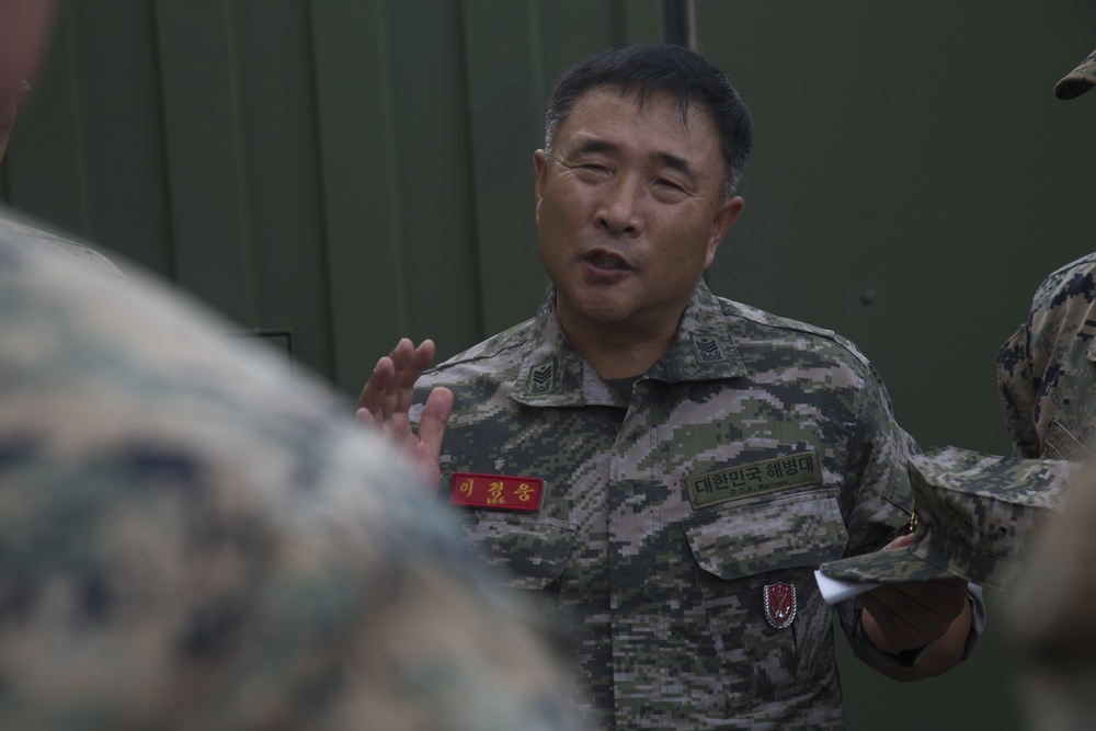 Republic of Korea Marine Corps Sgt. Maj. Lee visits Camp Kinser, Okinawa