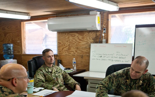 U.S. service members with Joint Task Force - Leeward Islands plan for response to Hurricane Irma