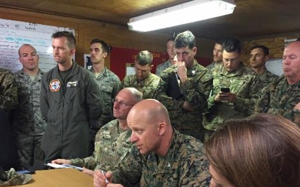 U.S. service members with Joint Task Force - Leeward Islands plan for response to Hurricane Irma