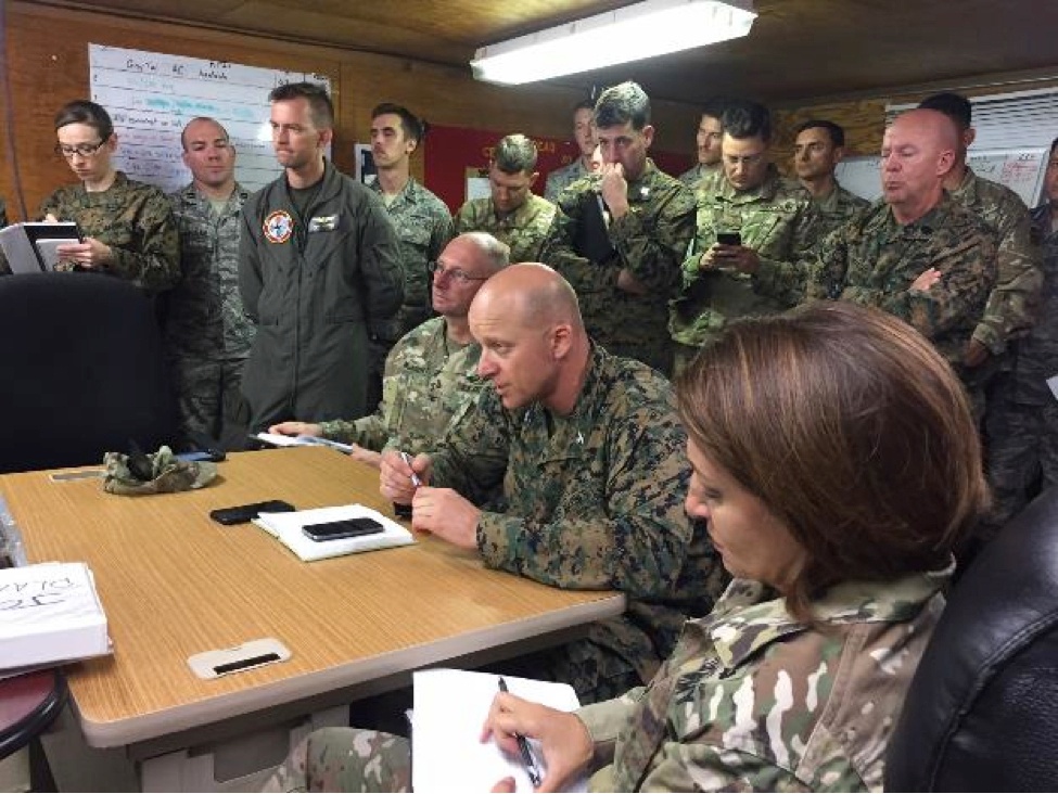 U.S. service members with Joint Task Force - Leeward Islands plan for response to Hurricane Irma