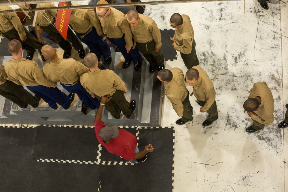 Recruits start to look like Marines on Parris Island