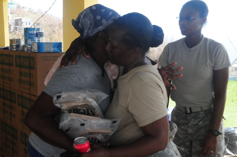 Military Personnel distribute at POD