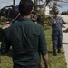 Cmdr. Dave Hecht, public affairs officer for Commander, Naval Air Force Atlantic, answers questions during a press conference during a tour of Naval Air Station Key West and the local area