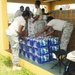 Military Personnel distribute at POD