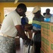Military Personnel distribute at POD