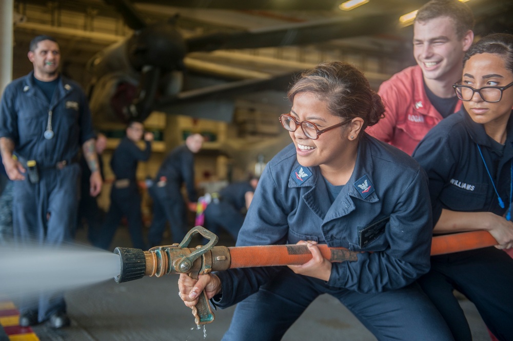 USS America Sailors conduct damage control training
