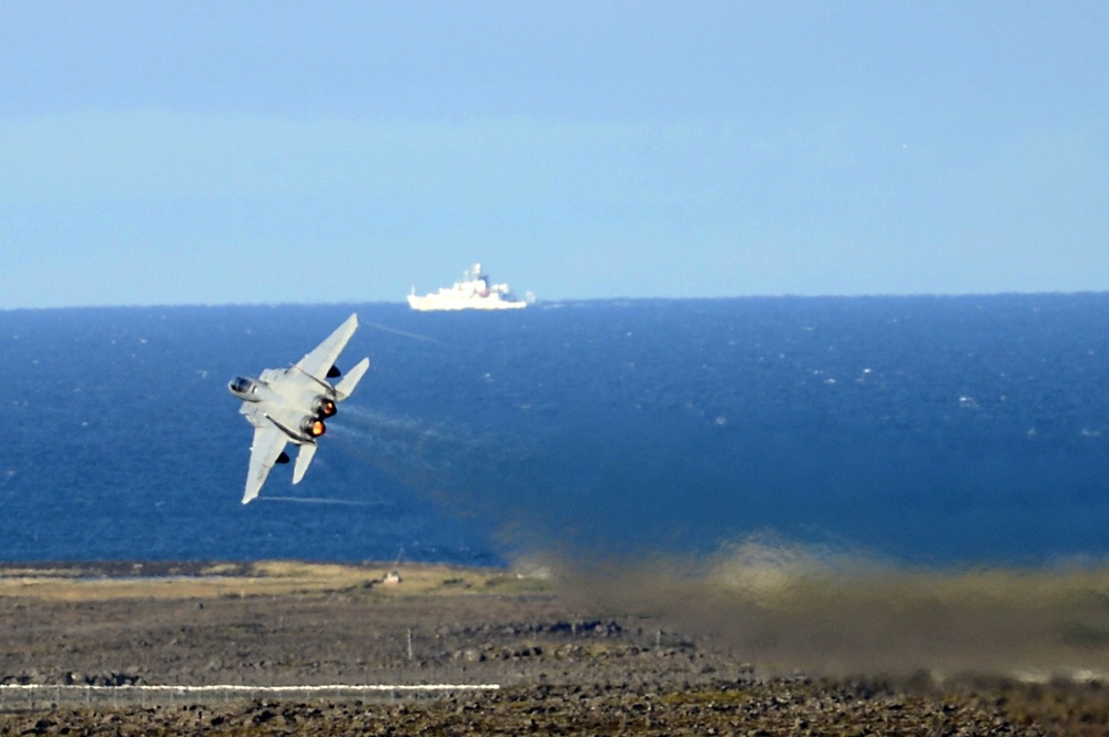 U.S. AF F-15s conduct Air Surveillance in Iceland