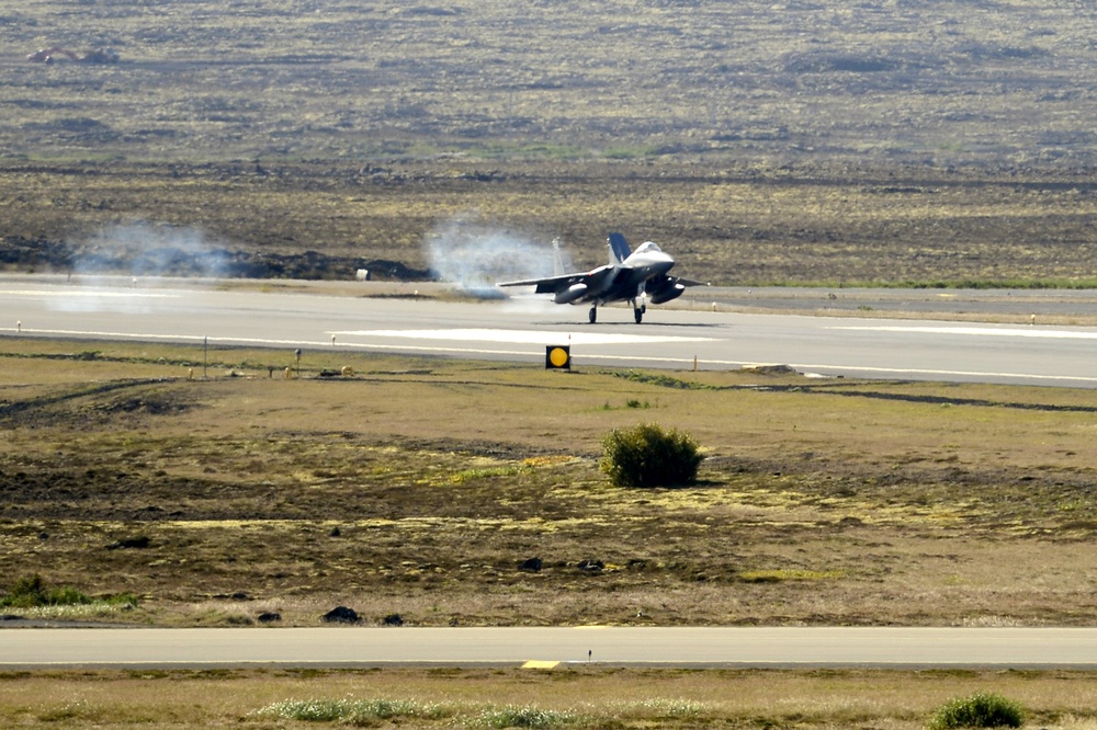 U.S. AF F-15s conduct Air Surveillance in Iceland