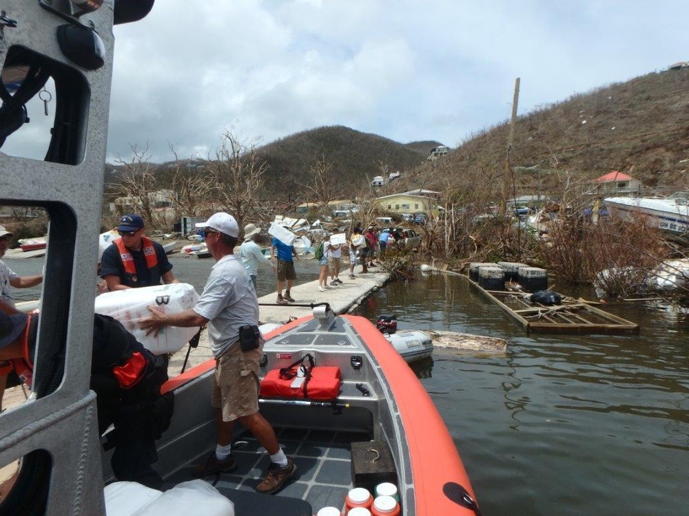 Coast Guard Cutter Donald Horsley crew, St. John residents offload supplies to U.S. Virgin Islands