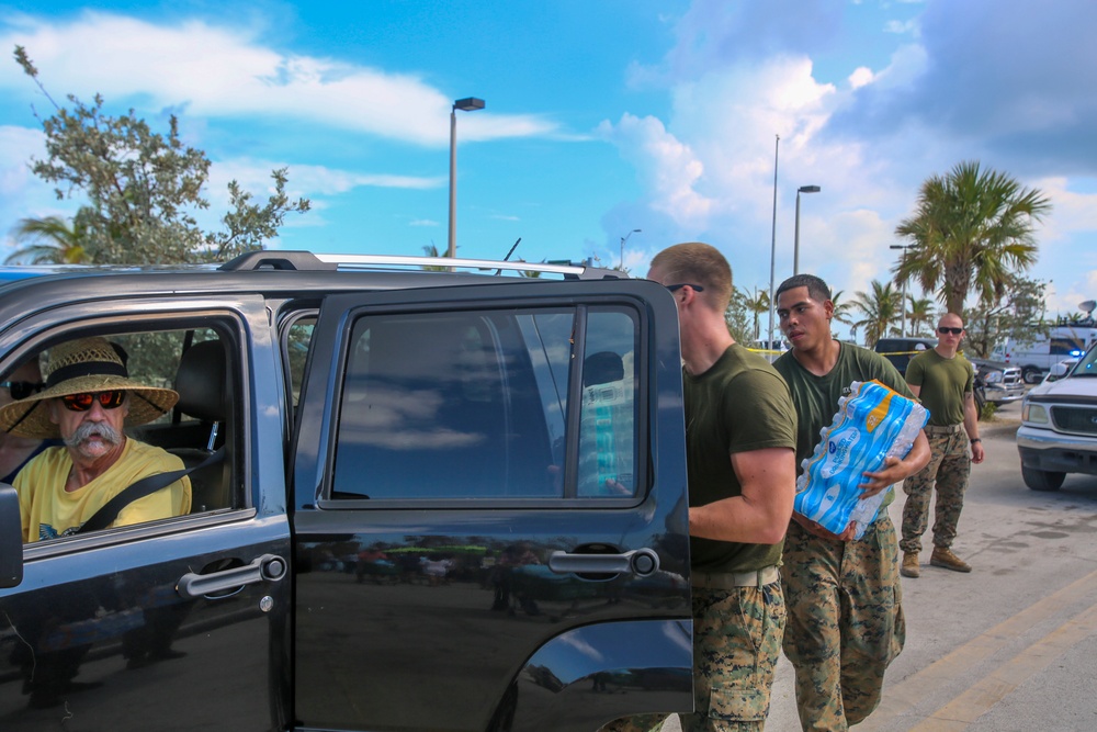 Marines and Sailors distribute supplies in aftermath of Hurricane Irma