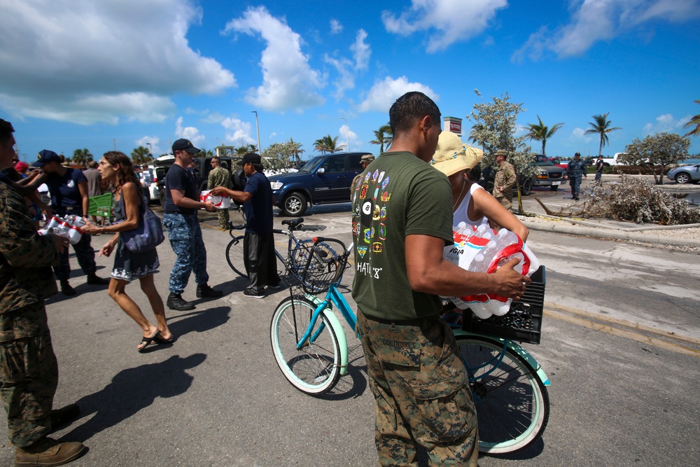 Marines and Sailors distribute supplies in aftermath of Hurricane Irma