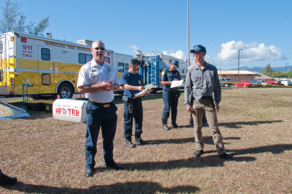 First responders stage disaster preparedness exercise at HMR