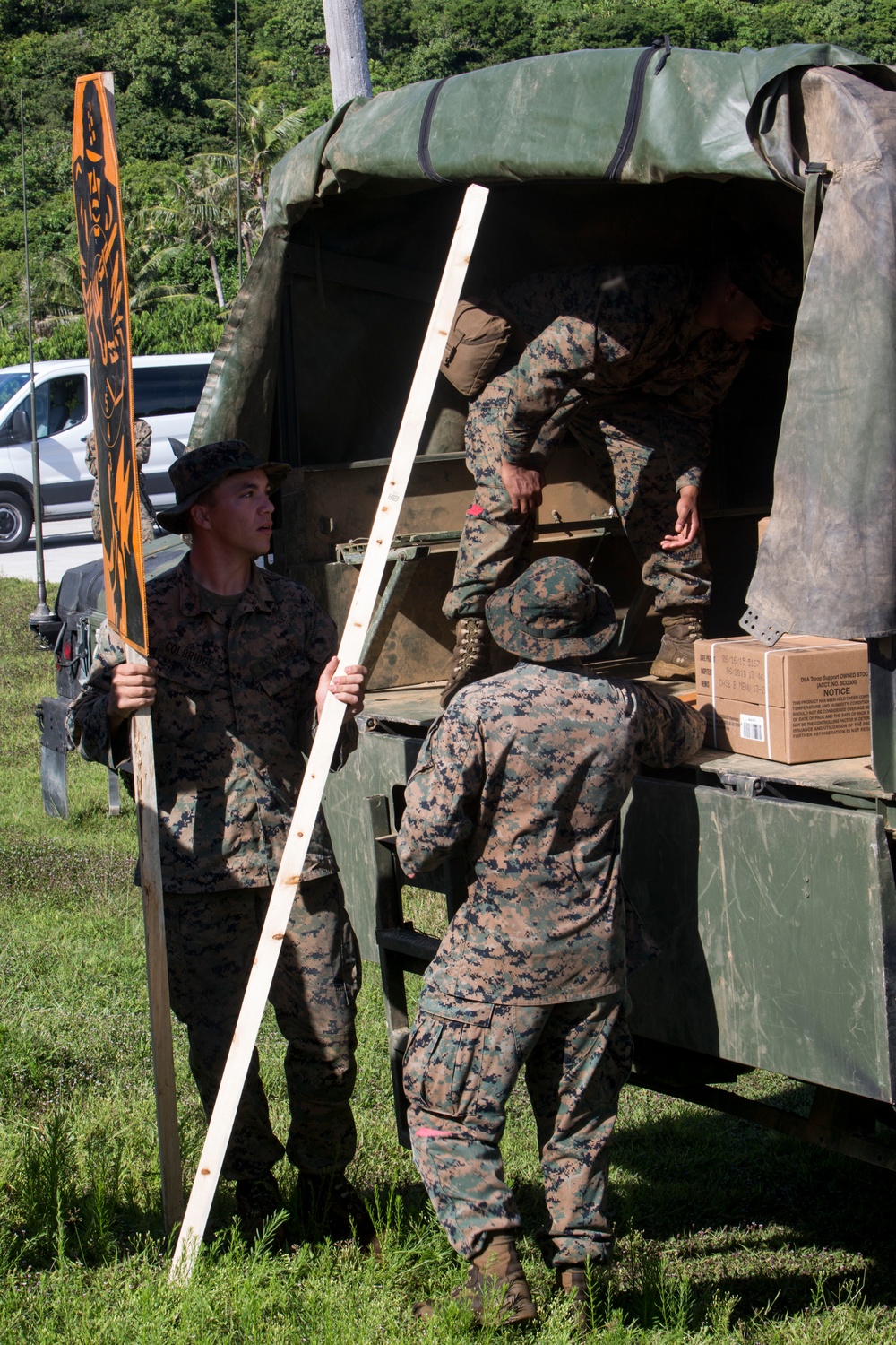 CLB-31 Marines fire rifles and machine guns in Guam