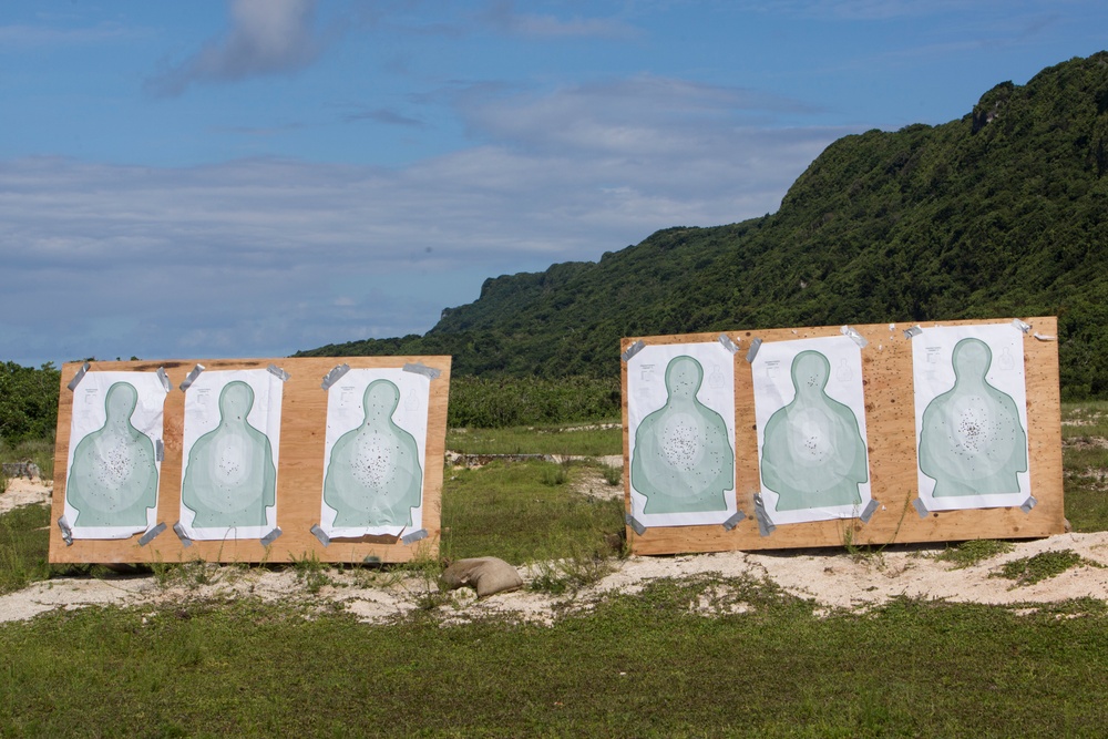 CLB-31 Marines fire rifles and machine guns in Guam