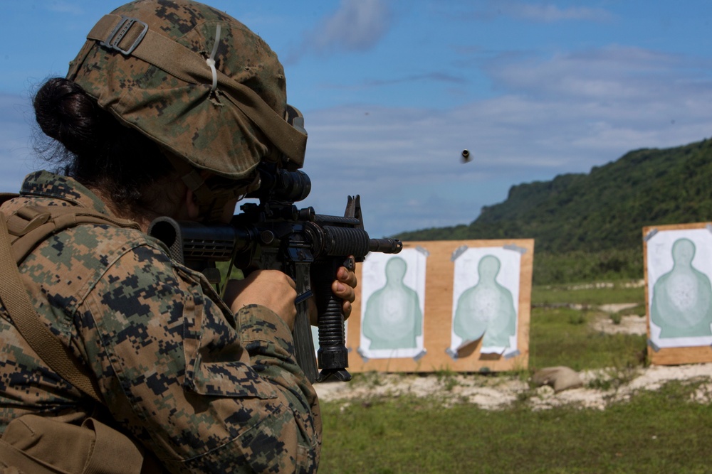 CLB-31 Marines fire rifles and machine guns in Guam