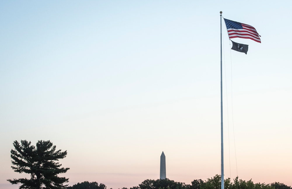 Pentagon sunrise POW/MIA flag-raising ceremony
