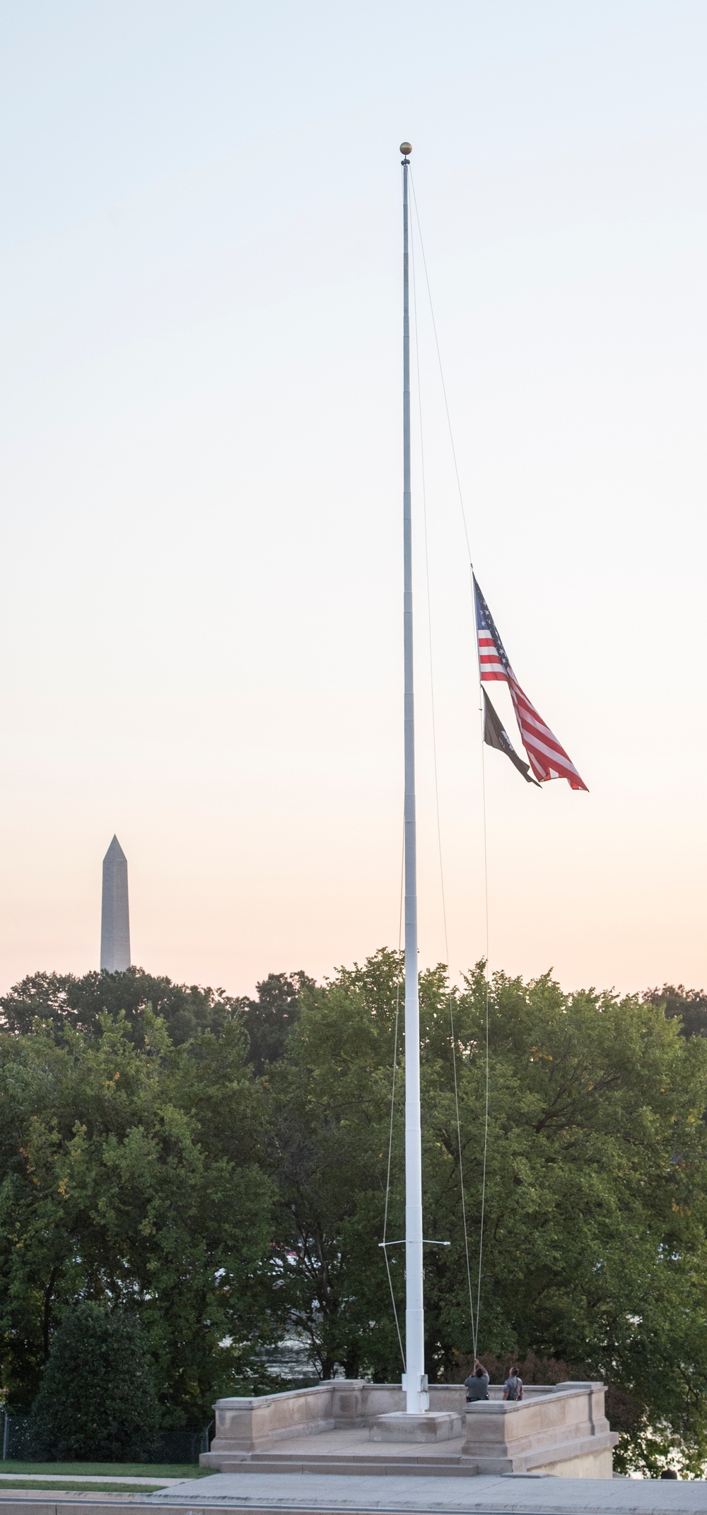 Pentagon sunrise POW/MIA flag-raising ceremony