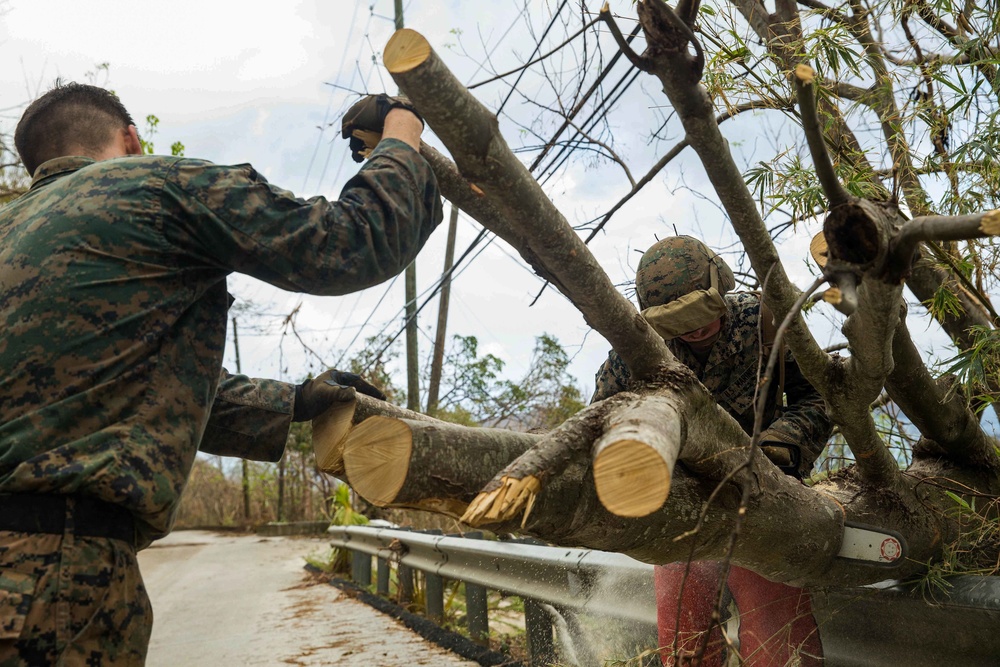 BLT 2/6 engineers clear roads for victims of Hurricane Irma in St. Thomas