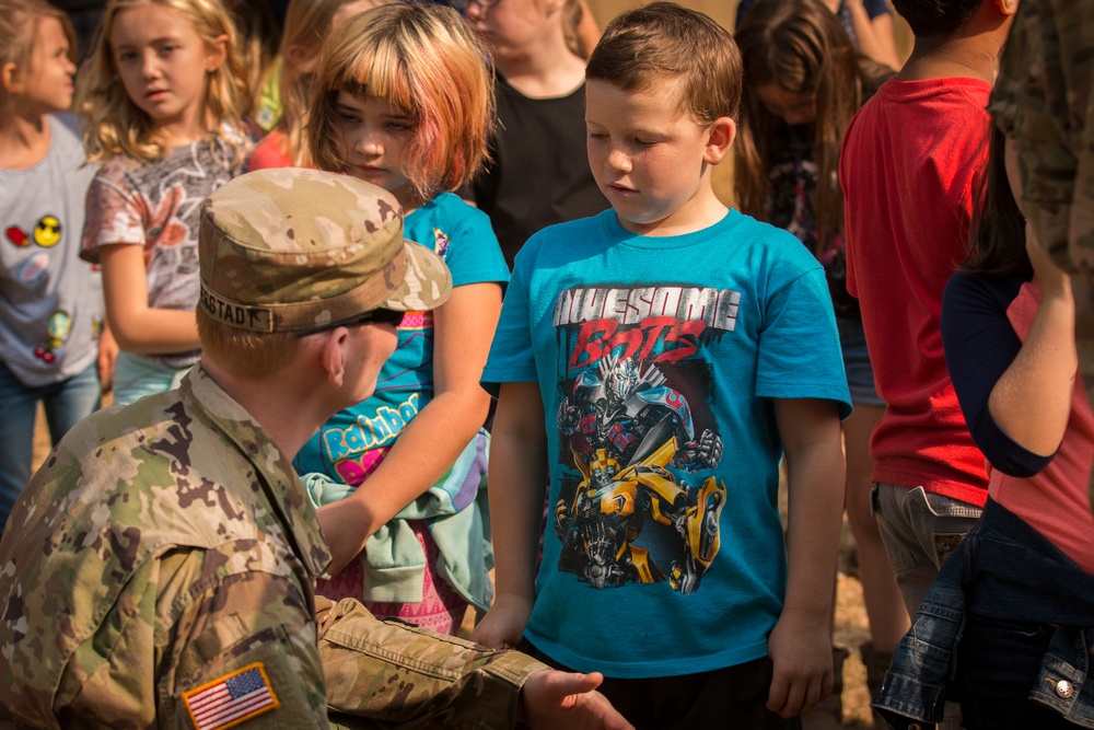 Soldiers Speak With Local Children