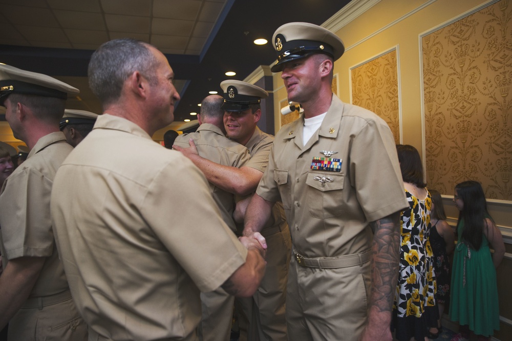 USS George Washington CMC Congratulates New Chief Petty Officer
