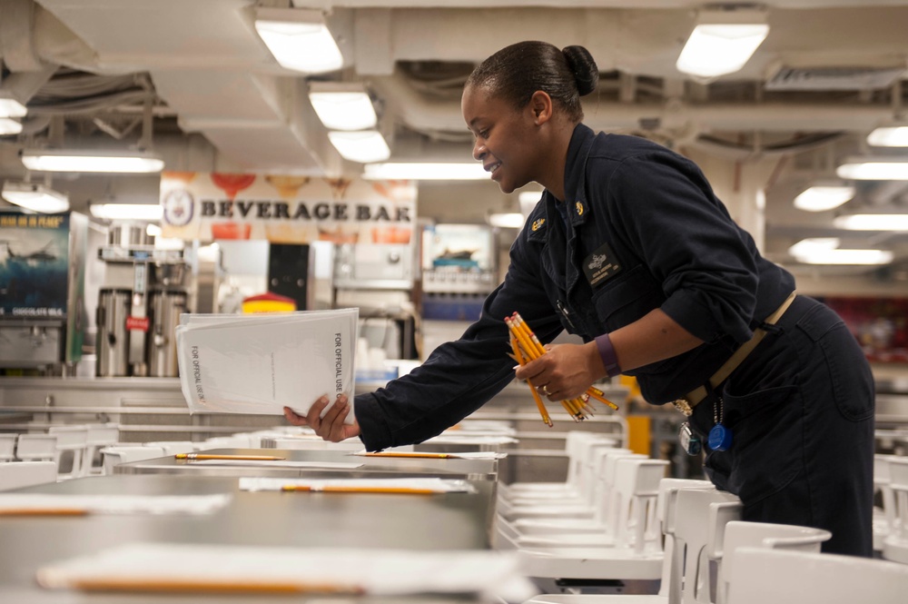 America prepares for Navy Advancement Exam