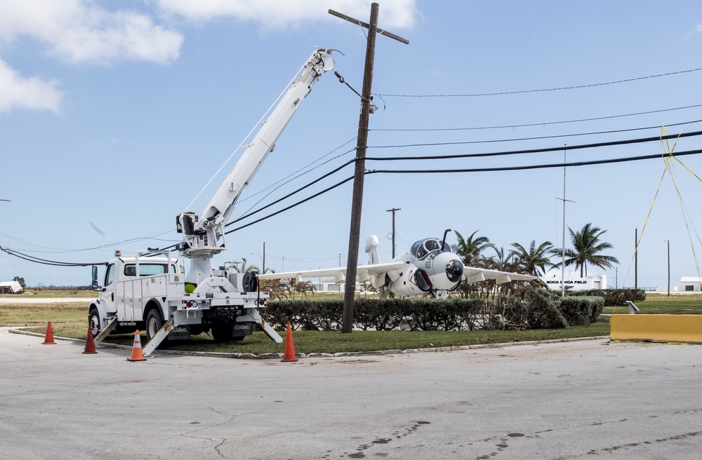 Contractors Work to Restore Power After Hurricane Irma