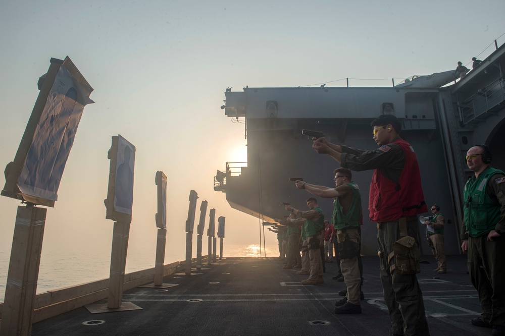 Nimitz Conducts Small Arm Qualification